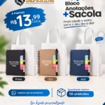 Kit Personalizado Sacola, Caderneta e Caneta